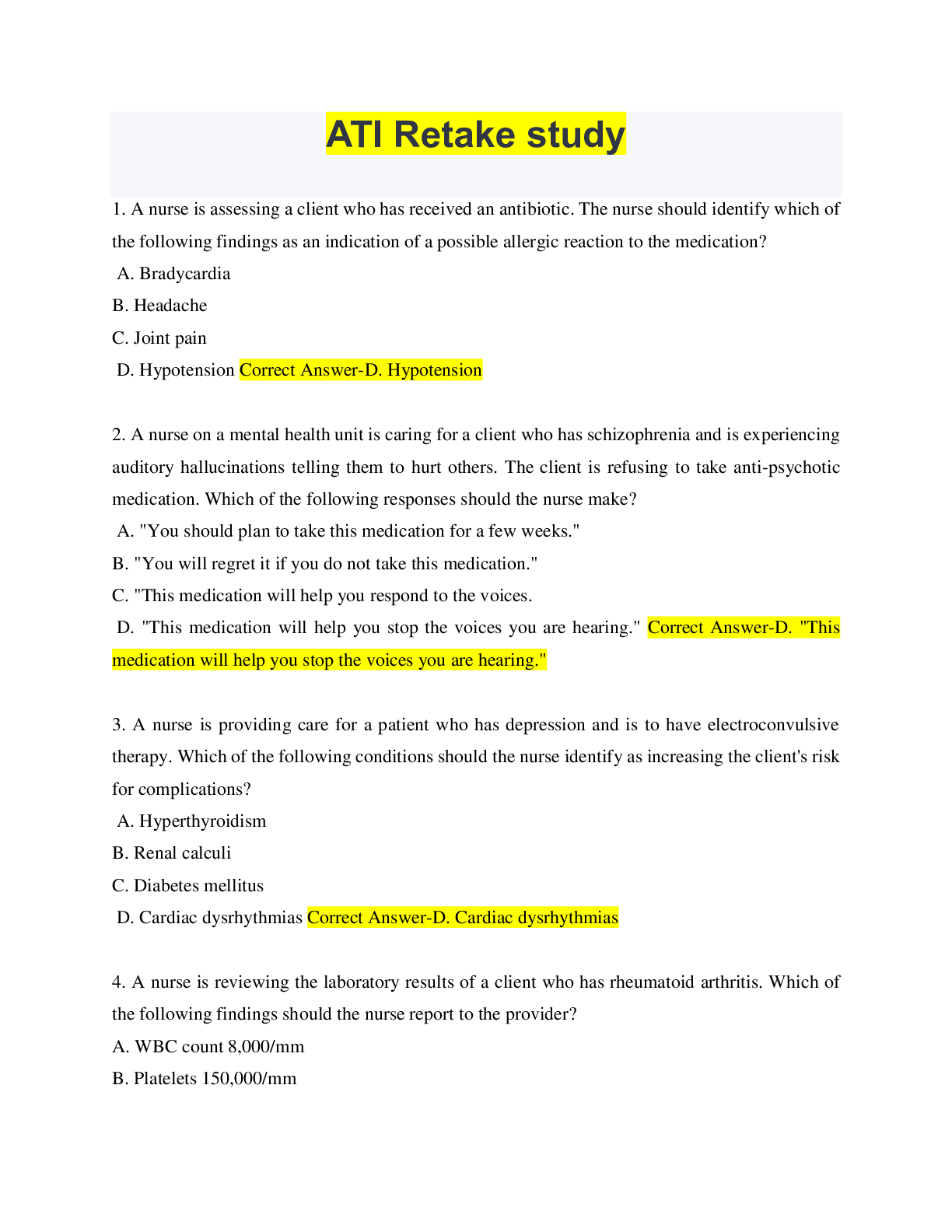 Preview image of ATI Retake study document